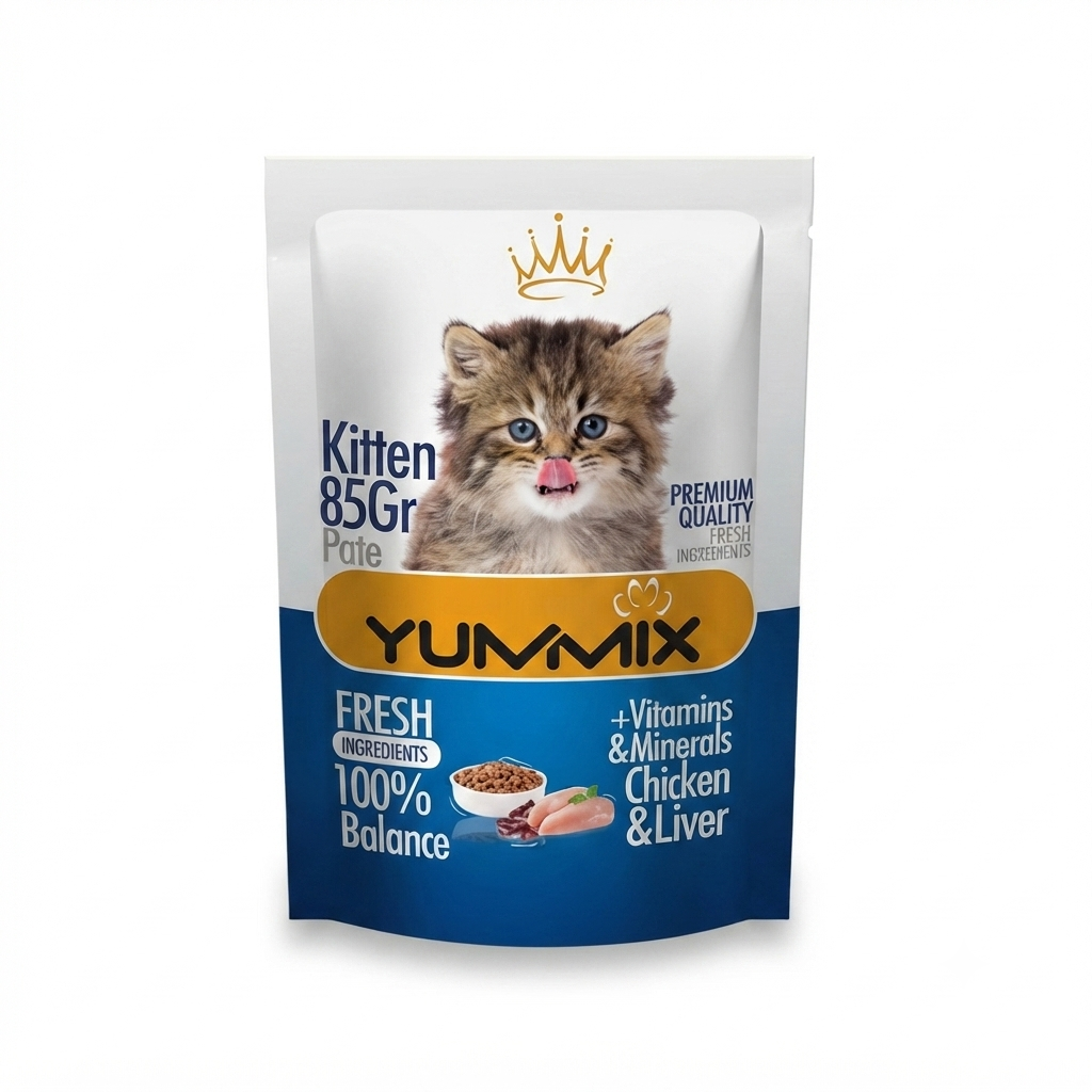 پوچ گربه کیتن Yummix مرغ و جگر ـ ۸۵ گرمی
